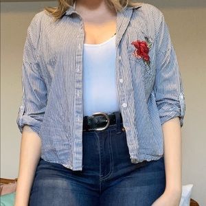 Embroidered Button Down Shirt